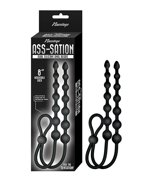 Ass-sation Anal Beads Dual-Ended Silicone Adjustable Cock Ring Flexible Design for Versatile Anal Play