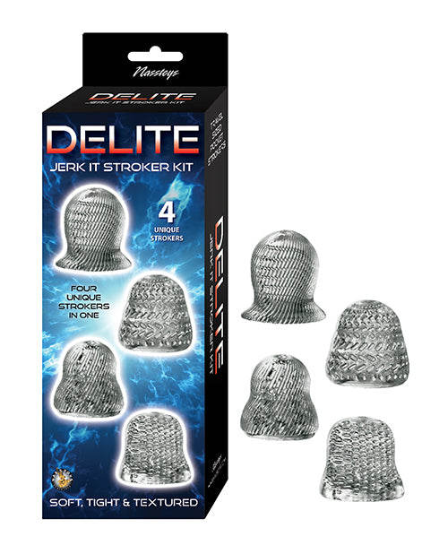 Delite Jerk It Stroker Kit - Smoke Male Stroker with Textured Sleeve