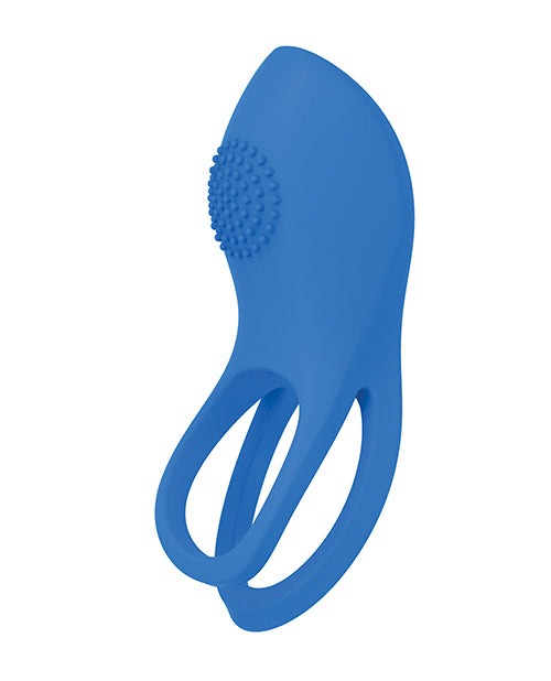 Gold Glam Silicone Cock Ring in Blue with Gold Accent