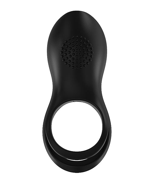 Gold Glam Silicone Cock Ring with Gold Accent – Black