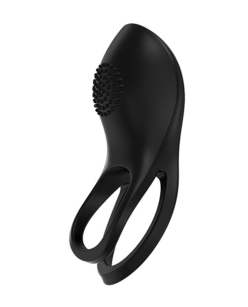 Gold Glam Silicone Cock Ring with Gold Accent - Black