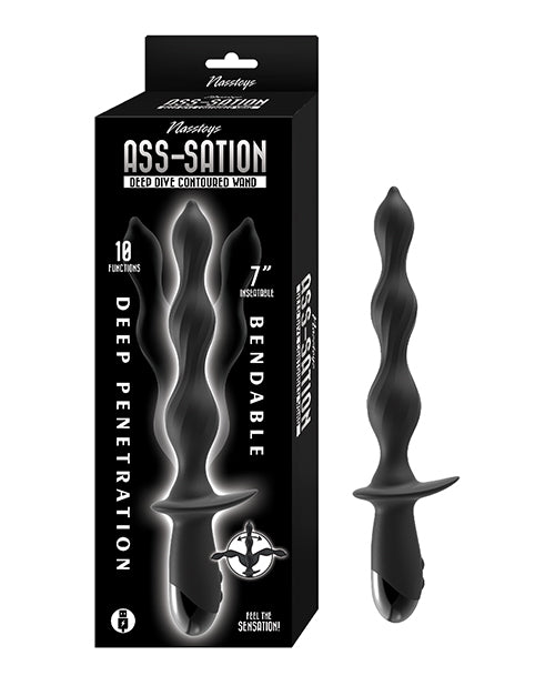 Ass-Station Deep Dive Contoured Wand in Black with Ergonomic Design