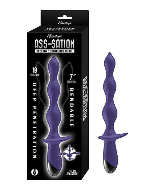 Deep Dive Contoured Wand Massager in Purple with Ergonomic Design