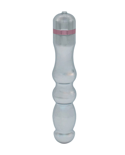 Like A Kitten Vibrator Curved Metal with Ribbed Silhouette and 10 Vibrations for Versatile Play