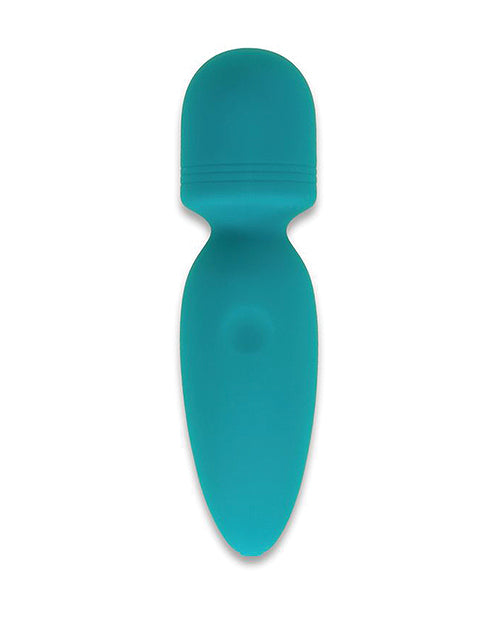 Wild Pop Vibe Mini Wand compact teal massager with 10 modes and waterproof design for intense clitoral stimulation