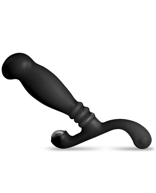 Nexus Glide Black Prostate Massager with Stainless Steel Perineum Roller