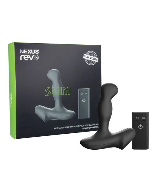 Nexus Prostate Massager Black Slim Rotating Shaft and Remote for Targeted Prostate Stimulation