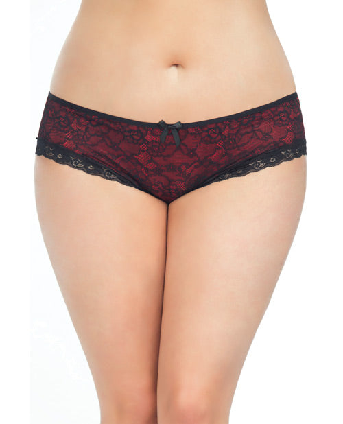 RSVP by Oh la la Cheri plus size lace panty with cage back and bow detail for comfortable confidence