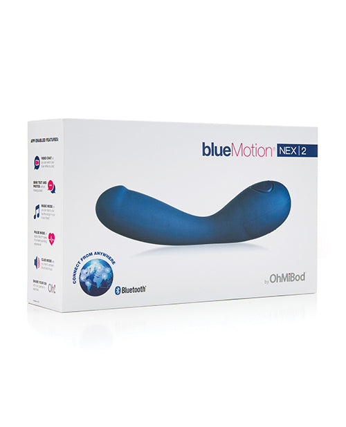 OhMiBod Vibrator App-Controlled Bluetooth Navy G-Spot Remote Play for Long-Distance Intimacy