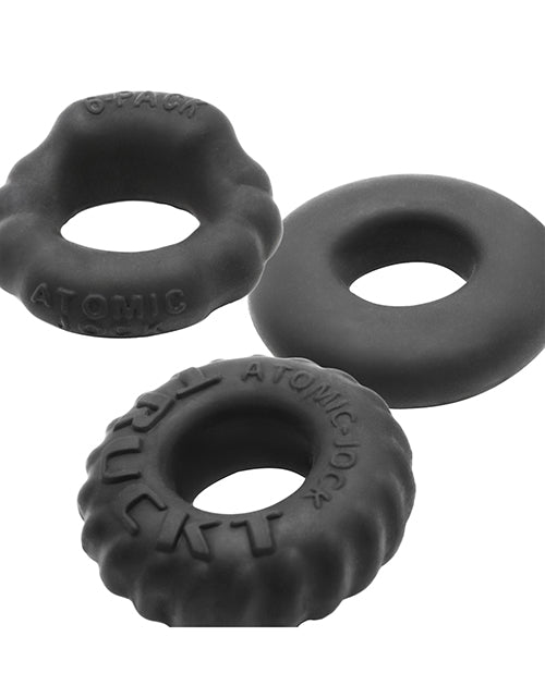 Oxballs Silicone Cock Ring Kit Soft Stretchy Triple Pack for Versatile Intimate Play