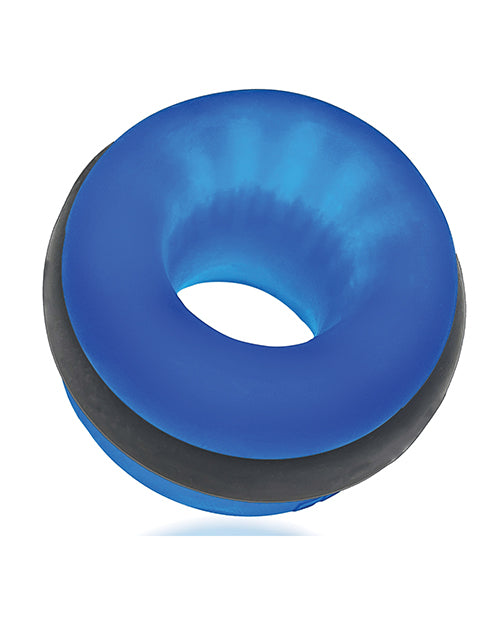 Oxballs Ball Stretcher Blue Ice Silicone UltraCore with Axis Ribbed Grip Ring for Intense Ball Stretching