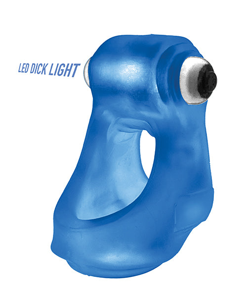 Oxballs Cock Sling LED Blue Ice Plus+SILICONE material illuminated glow for visual enhancement and secure support