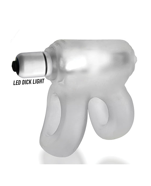 Oxballs LED Cock Ring Clear Ice with Illuminated Nub and Plus+SILICONE Blend for Visual Bedroom Enhancement