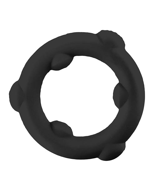 Oxballs Spinner Single Silicone Ring - Black Silicone Cock Ring