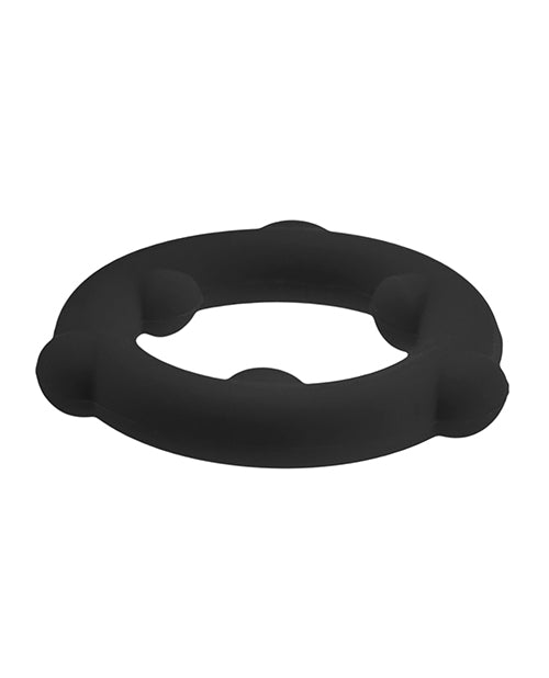 Oxballs Spinner Single Silicone Ring - Black Silicone Cock Ring