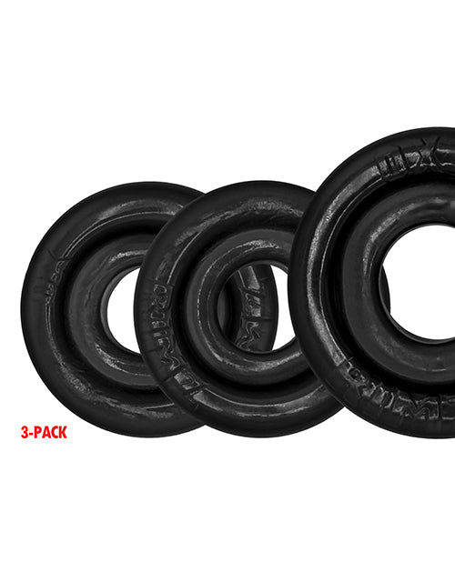 Oxballs Rimringz Multi Size 3 Pack Black Cock Rings