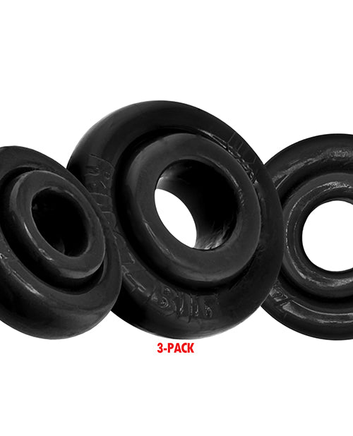 Oxballs Rimringz Multi Size 3 Pack Black Cock Rings