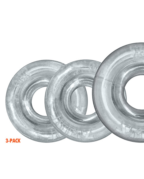 Oxballs Rimringz Multi Size 3 Pack Clear Cock Rings