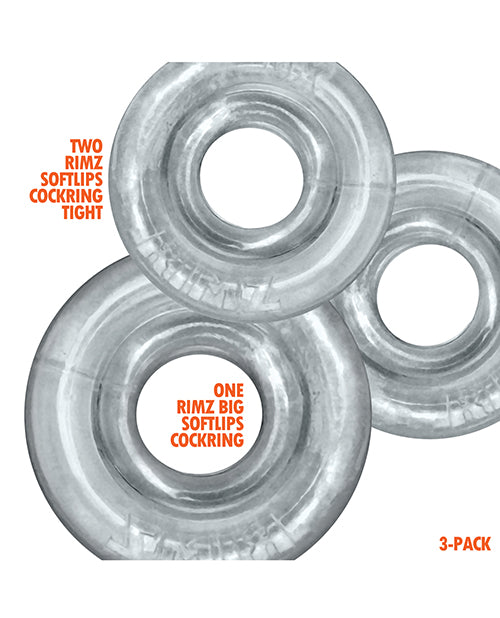 Oxballs Rimringz Multi Size 3 Pack Clear Cock Rings