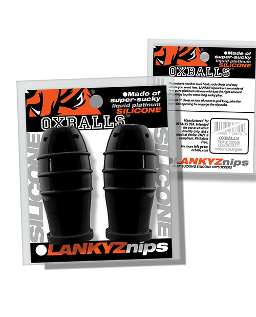 Oxballs Lankyz Silicone Nip Suckers - Black Nipple Stimulators