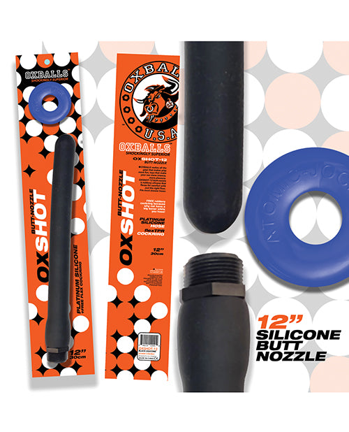 Oxballs Silicone Butt Nozzle with Flexible Cockring and Tapered Tip for Comfortable Anal Cleansing