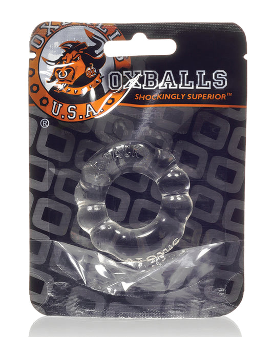 Oxballs Atomic Jock 6-Pack Shaped Clear Cockring with Super-Stretchy FlexTPR