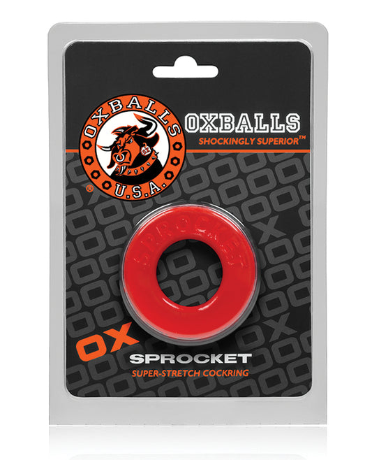 Red FlexTPR Padded Cockring by Oxballs with Extra Stretch