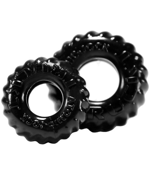Oxballs Cock & Ball Ring duo-pack flexible stretch TPR with concave anti-roll design for versatile use and secure fit