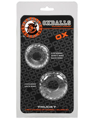 Oxballs Clear Cock & Ball Ring 2-Pack with Flexible Stretch