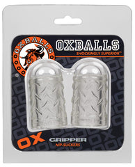 Oxballs Clear Gripper Nipple Suckers with Vacuum Seal and Diamond Plate Texture