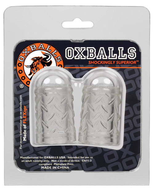 Oxballs Clear Gripper Nipple Suckers with Vacuum Seal and Diamond Plate Texture