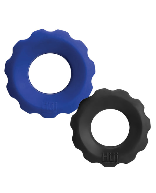 Hunky Junk Cog 2-Pack Cock Rings – PLUS+Silicone, Cobalt & Tar