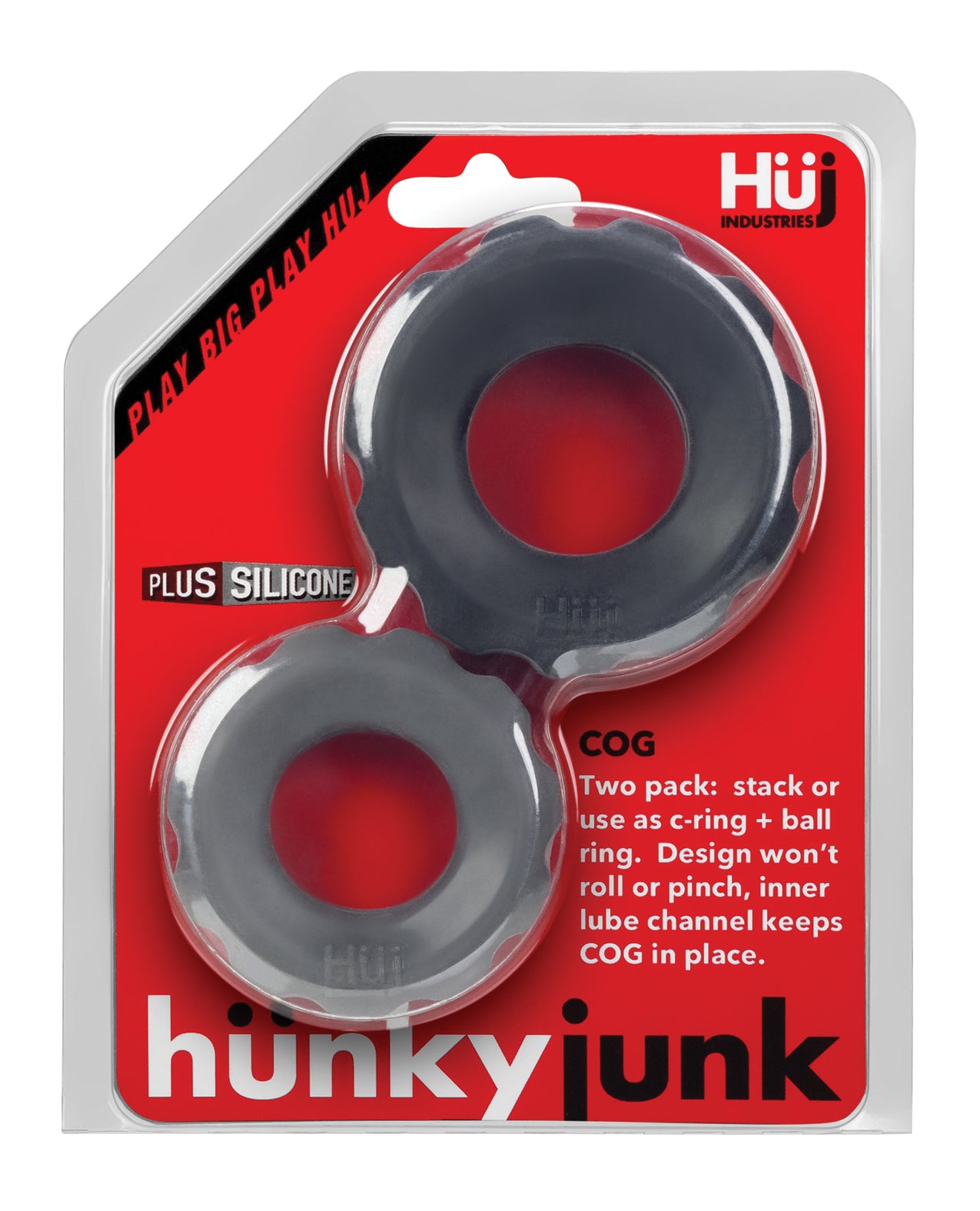Hunky Junk Cog Ring 2 Size Double Pack in Tar & Stone