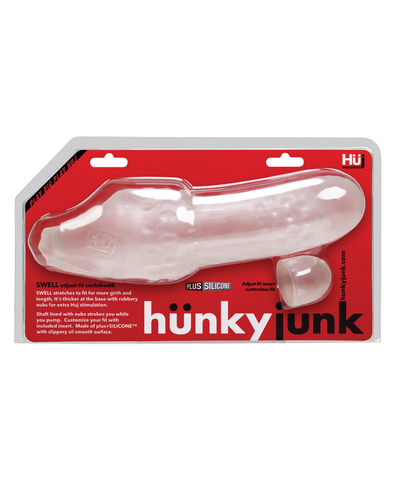 Hunky Junk Swell Adjustable Penis Sheath with Nubs & Fitted Insert