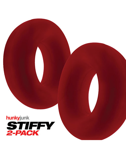 Hunky Junk Cockrings Non-Roll Firm-Grip Cherry Ice Silicone Rings for Penis Enhancement and Comfort