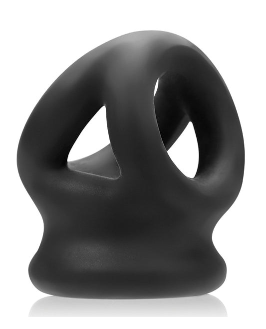 Oxballs Black Ice Cocksling PLUS+silicone Unique Multi-Wear Ball Stretcher for Enhanced Comfort and Support