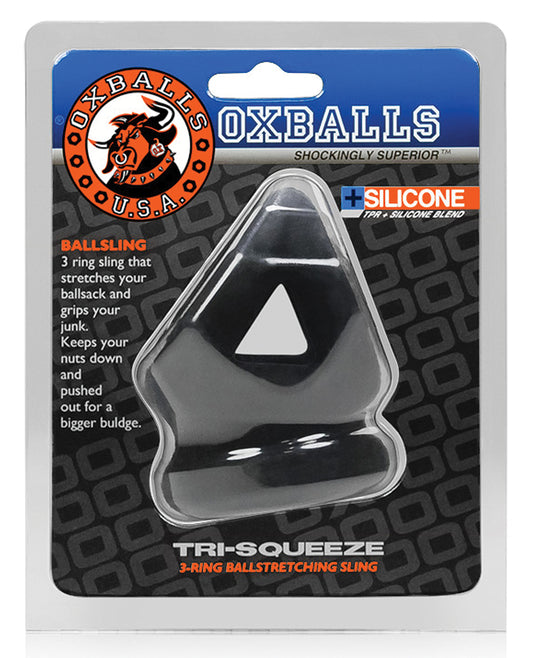 Oxballs Black Ice Tri-Squeeze Multi-Wear Cocksling & Ball Stretcher