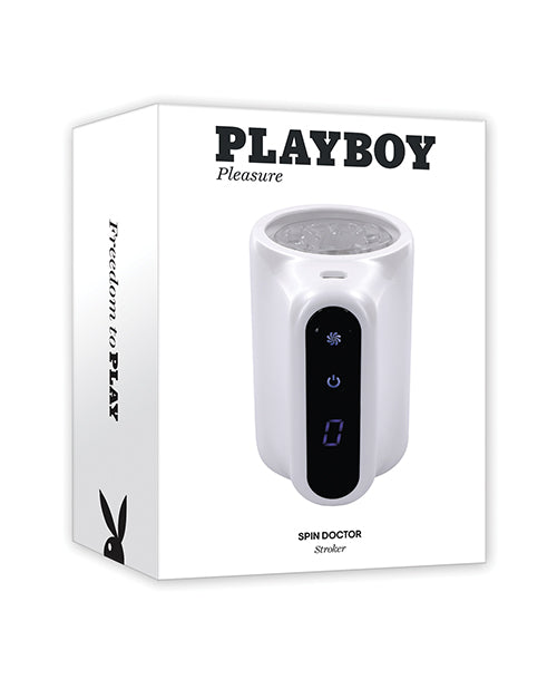 Playboy Male Masturbator Stroker with Rotating Channel and Ergonomic Controls for Enhanced Stimulation