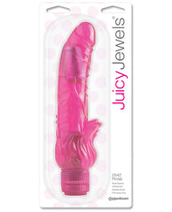 Juicy Jewels Vibrator with Dark Pink Flexible Waterproof Shaft for Beginner-Friendly Pleasure