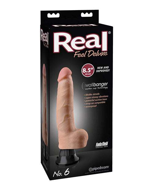 Real Feel Deluxe Vibrator lifelike 8.5-inch Fanta Flesh waterproof suction cup base for realistic intimate play