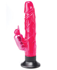 Wall Bangers Deluxe Beaver Vibe Vibrator with Suction Cup and Clitoral Stimulator - Pink
