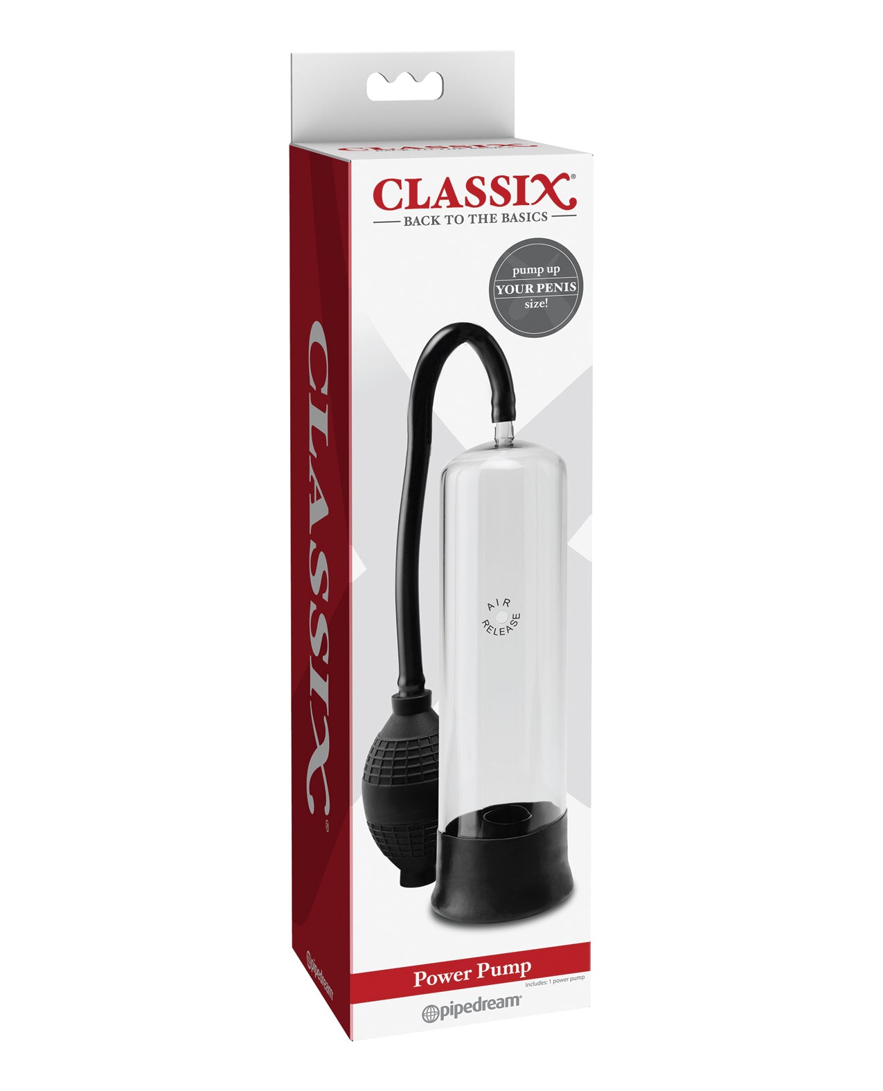 Classix Penis Enhancement Pump with Air-Release Valve and Sleeve-Lined Shaft for Size and Confidence Enhancement