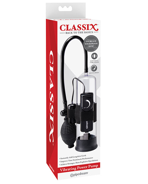 Classix Penis Enhancement Pump with Sleeve-Lined Shaft and Multi-Speed Vibrating Function for Erection Enhancement