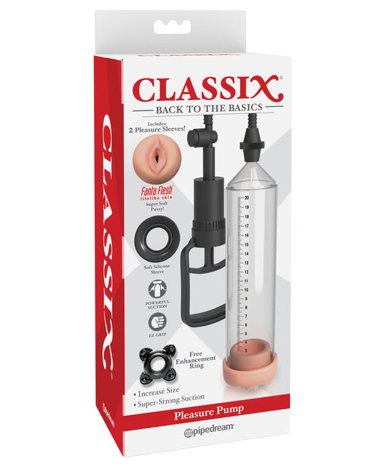 Classix Penis Enhancement Pump Fanta Flesh Sleeve Clear Vacuum Tube for Erection Support