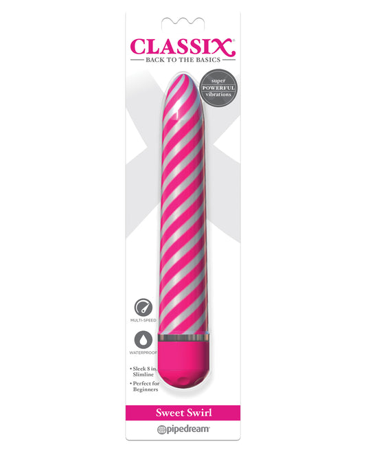 Classix Vibrator Metallic Spiral Slimline Waterproof Design for Versatile Bedroom and Bath Use