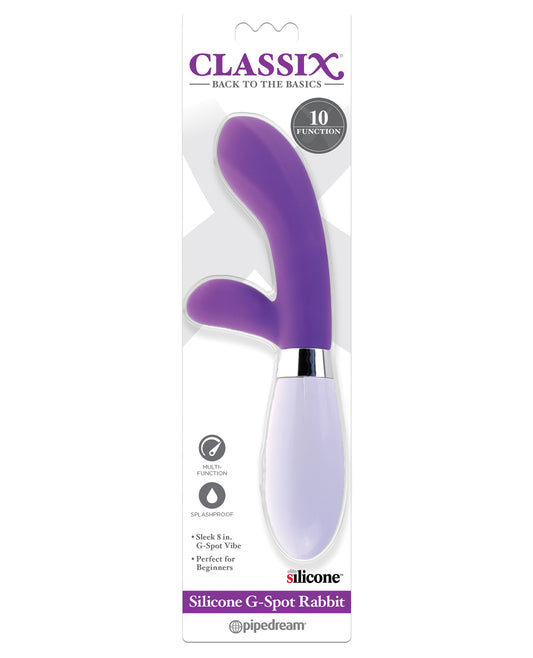 Classix Vibrators Silicone G-Spot Rabbit Dual Stimulation 10 Vibration Modes for Blended Pleasure