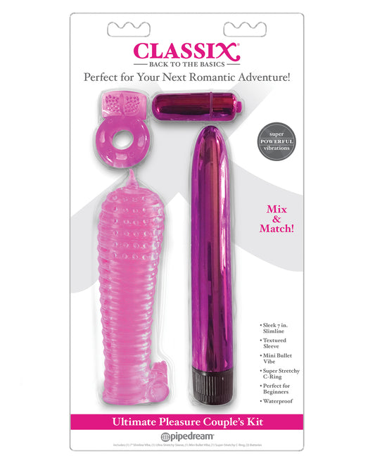 Classix Vibrator Couples Kit with Multi-Speed Vibe and Stretchy Sleeve for Enhanced Couples Intimacy
