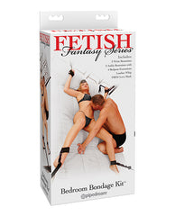 Fetish Fantasy Series Bondage Kit with Wrist Restraints Leather Whip and Satin Blindfold for Bedroom Play