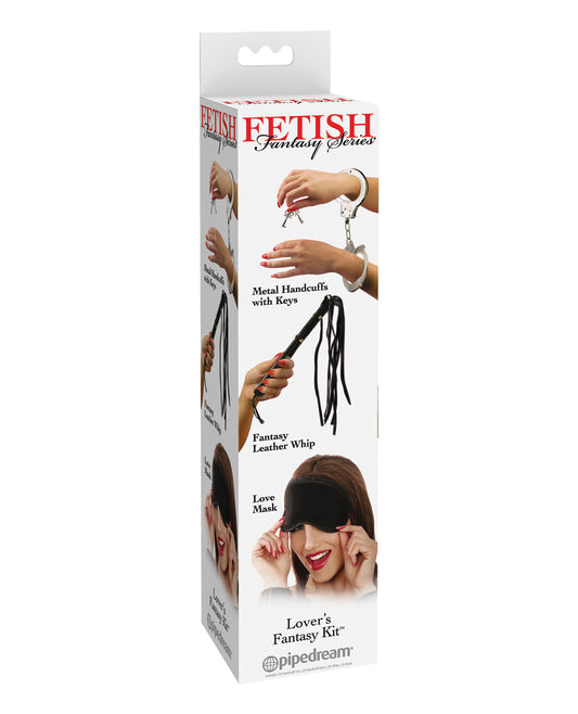 Fetish Fantasy Series Bondage Kit includes leather whip handcuffs satin mask for sensual couples restraint play
