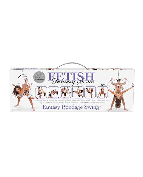 Fetish Fantasy Series Bondage Swing white position aid with adjustable cuffs and D-rings for versatile restraint play